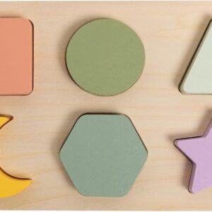 Wooden Montessori Shape Sorting Puzzle Board for Toddlers