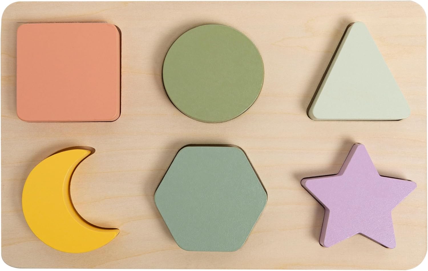 Wooden Montessori Shape Sorting Puzzle Board for Toddlers