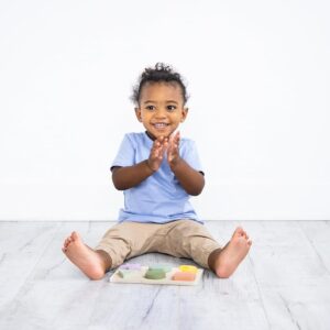 Alternative view of Wooden Montessori Shape Sorting Puzzle Board for Toddlers