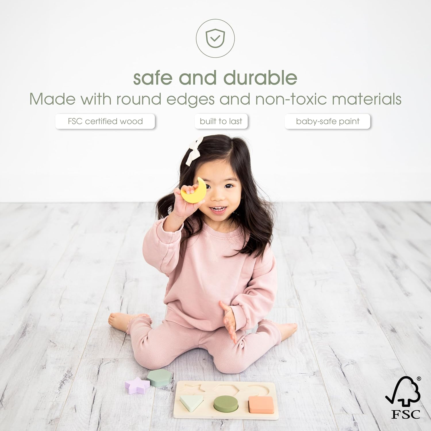 Wooden Montessori Shape Sorting Puzzle Board for Toddlers - Image 5