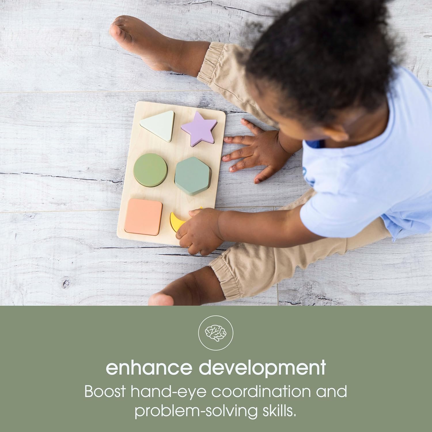 Wooden Montessori Shape Sorting Puzzle Board for Toddlers - Image 4