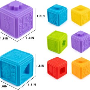 Alternative view of Colorful Soft Stacking Number Blocks Baby Toy Set